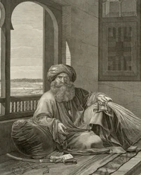 Mourad Bey, från volym II Kostymer och porträtt i "Beskrivning av Egypten", graverad av Nicolas Ponce (1746-1831), publicerad på order av Napoleon 1822.